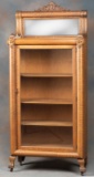 Antique single door, quarter sawn oak Bookcase, circa 1900-1910, with claw foot base and lion heads