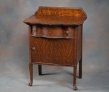 Scarce antique quarter sawn oak, claw foot, serpentine front Bedside Stand, circa 1900-1910, with pu