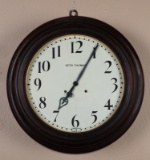 Antique mahogany Seth Thomas wall hanging Gallery Clock, complete with pendulum and key. Wooden Case