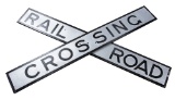 ATTENTION ANTIQUE RAILROAD MEMORABILIA COLLECTORS: A large cast iron, two piece, double side Rail Ro