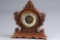 Fine quality antique quarter sawn oak case Barometer with interesting carved case and stair step bas