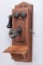 Antique oak case Wall Telephone manufactured by 