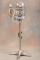 Antique two-piece George P. Pilling Dental Medical Air Pump Compressor with glass dome on iron stand
