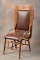 American Victorian oak folding Campaign Chair, circa 1890s, in beautiful condition. Chair has fancy