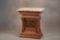 Early walnut Pedestal, circa 1890s, with four turned columns supporting top and hide away drawer in
