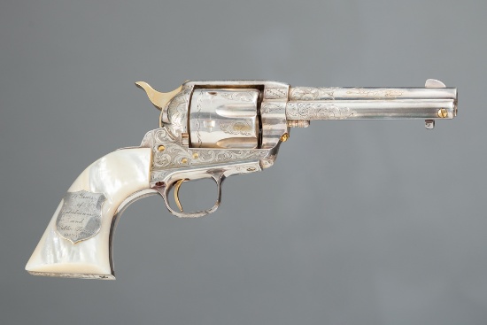 Roy Rogers .45 Premier Edition Revolver, .45 caliber, SN 15, silver finish, 4 3/4" barrel, hand engr