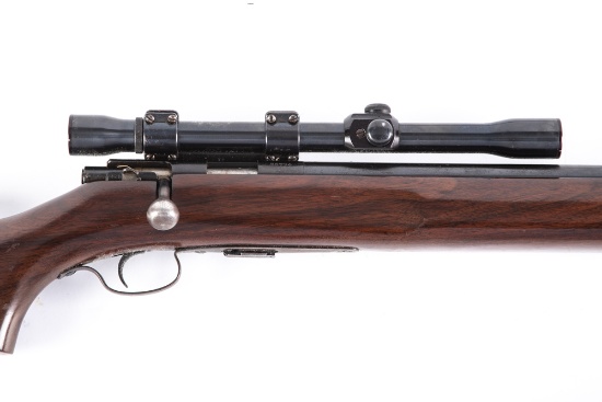 Winchester Model 75, .22 LR caliber, Serial Number 36794, manufactured in 1946, 28" barrel.  Magazin