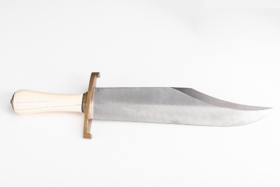 Large "Randall Made, Orlando, Fla." marked Clip Point Bowie with 11" blade, 16" overall length with