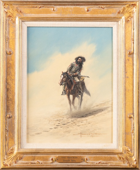 Original Oil On Canvas by noted San Antonio, Texas Artist Donald M. Yena, titled "The Trapper", date