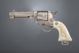 Antique Colt Single Action Army Revolver, SN 175353, engraved George S. Patton tribute. Accompanied