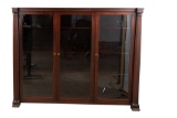 Antique triple door mahogany Bookcase, circa 1920s, with adjustable shelves, excellent finish and fi