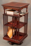 Antique mahogany, three tier revolving Bookcase, attributed to Danner Bookcase Co. Canton, Ohio, cir