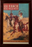 Framed Wild West Poster on Canvas advertising 