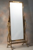 Incredible antique solid brass Chevelle Mirror, circa 1900, with elaborate rope twist border and cla