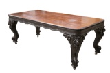 Incredible large Rosewood Victorian Conference Table, circa 1870, with massive fruit carved legs and