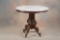 Antique Walnut Victorian oval, granite top Lamp Table, circa 1880 with original bronze casters, meas