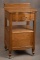 Scarce antique oak Chair Side / Bedside Stand. Serpentine drawer at top with hinged door at bottom,