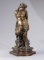 Vintage Bronze Sculpture Seated Nude, cuffed and chained, 22