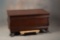 Antique American Bombay, claw foot mahogany, factory cedar lined Quilt Box, measuring 4 ft. L x 24