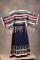 Heavily decorated vintage Indian Dress, made from old government Trades Cloth with large amount of g