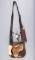 Antique leather with hair on hide flap, shoulder Shot Pouch used for carrying powder, flint etc... P