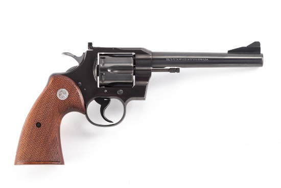 Colt 357 Model, .357 Magnum caliber, Serial Number 11015, manufactured in 1957, 6" barrel.  Target M