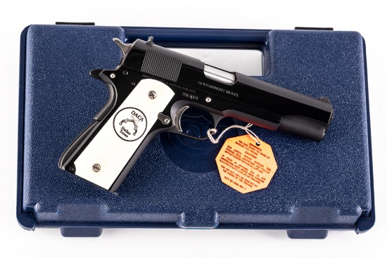Colt Government Model, .45 ACP caliber, Serial Number DACA004, manufactured in 1993, 5" barrel.  Dal