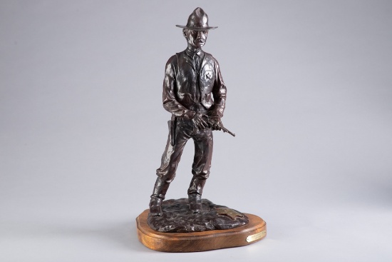 Original Bronze Western Sculpture by noted Wyoming Artist Skip Glomb (1935-1988), titled "Lincoln Co