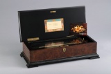 Beautiful Reuge Music Box, Swiss Made with music by Beethoven. Beautiful inlaid top in pristine cond