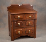 Antique Victorian Walnut, three drawer Wash Stand with 6