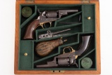 Consecutive, Cased Pair Colt Wells Fargo Revolvers, SN 99995 & 99996. Extremely scarce pair of 1849