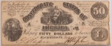 Historic Confederate States of America $50.00 Note in very fine condition. This note was issued Sept
