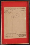 Framed Civil War Era Document from The Cunningham Ordnance, Co. E, 2nd Cavalry under Captain B.E. Di