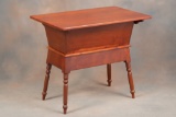 Fine solid cherry, dove tail Sugar Chest on turned spindle legs, with lift off top measuring 21 1/2