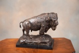 Bronze Sculpture of large Bull Buffalo marked 