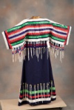 Heavily decorated vintage Indian Dress, made from old government Trades Cloth with large amount of g