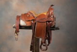 Ranch Saddle, unmarked. Saddle was once owned by Gib Lewis who was Speaker of the Texas House of Rep