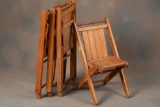 Set of four vintage child's wooden Folding Chairs, measure 22