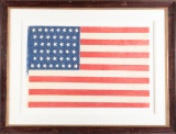 Custom framed American Flag with 44 stars. Frame measures 29 1/4