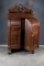 Early Victorian Walnut Wooten Desk, circa 1870s, with wooden carved gallery top, double fold outside