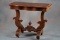 Quality antique burl walnut folding, swivel top Game Table, circa 1850s, Empire style with suspended