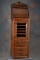 Beautiful antique oak roll front, multi-drawered Dental Cabinet marked 