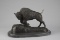 Heavy solid bronze Sculpture of Charging Buffalo marked 