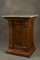 Antique oak carved Pedestal, circa 1900, carved on three sides with open back and shelves, excellent