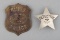 This lot consists of two Badges: (1) Chief of Police Shield Badge with Eagle, 2 1/16