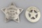 This lot consists of two Badges: (1) Special Police Badge, 5-point star, 2 5/8