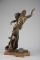 Beautifully crafted Bronze Sculpture of Christ with an extended arm ascending from the Cross base in