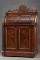Magnificent Burl Walnut folding floor model, curved front Desk, circa 1880s, by early cabinet maker