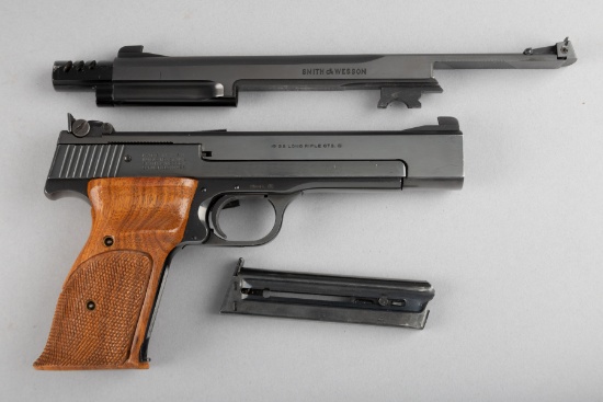 Smith & Wesson Model 41 Pistol, .22 LR caliber, SN A598512, 5 1/2" barrel and extra 7 3/8" muzzle br