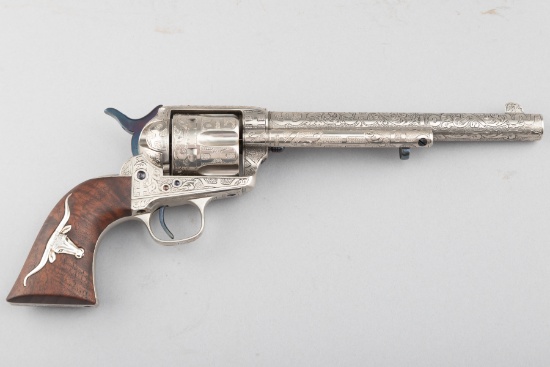 Fine antique Colt SAA Revolver, engraved by Master Texas Engraver David Wade Harris, .45 caliber, SN